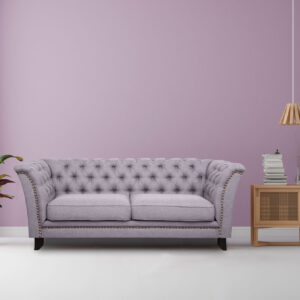 Sofa in purple living room with copy space for mock up, 3D rende